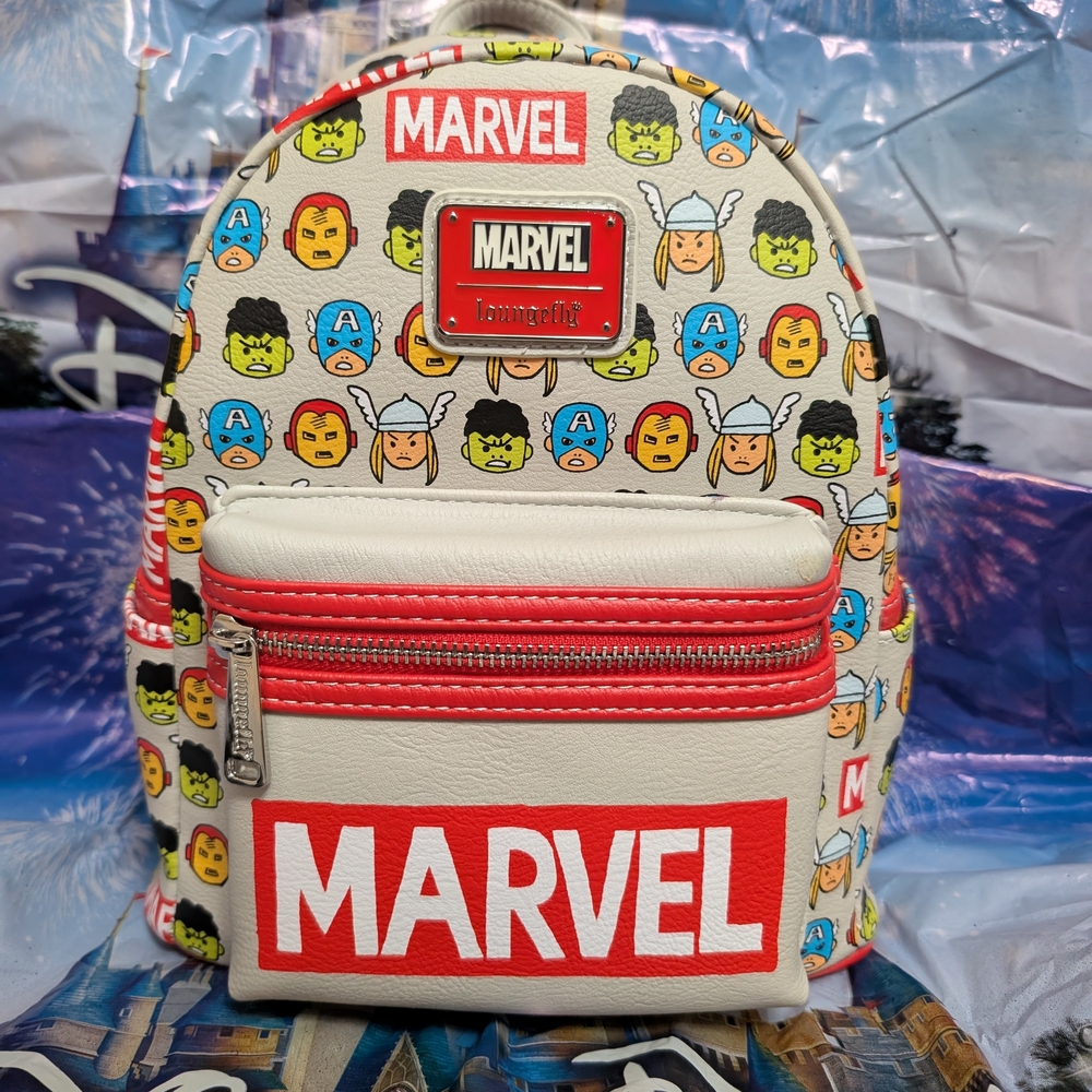 BNWT Loungefly Disney Parks Marvel Characters All Over Print Backpack
